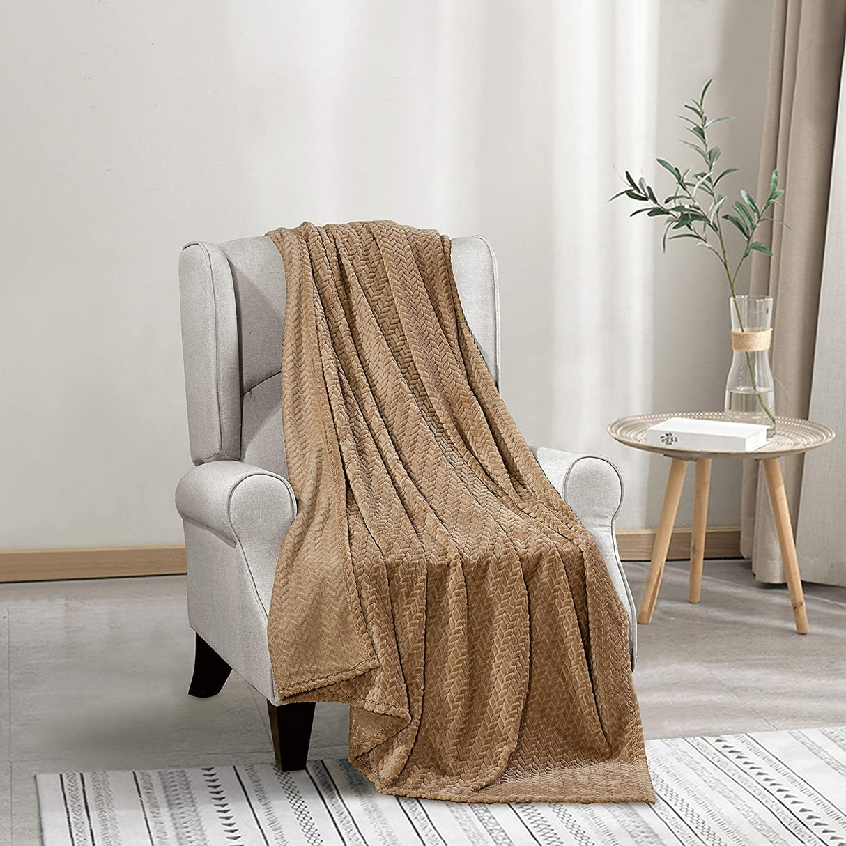 Noble house extra heavy chevron braided throw blanket (50" x 60")