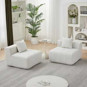 Modular Sectional Sofa With 2 Pillows, Symmetrical Design