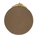 Large Round Wall Mirror With Metal Frame Circle Accent - Gold