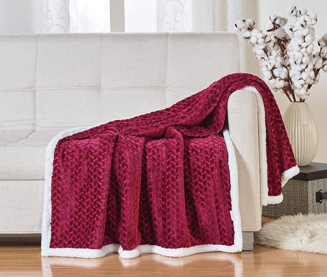 Homeessentials ultra lush heavy sherpa throw blanket (50" x 60")