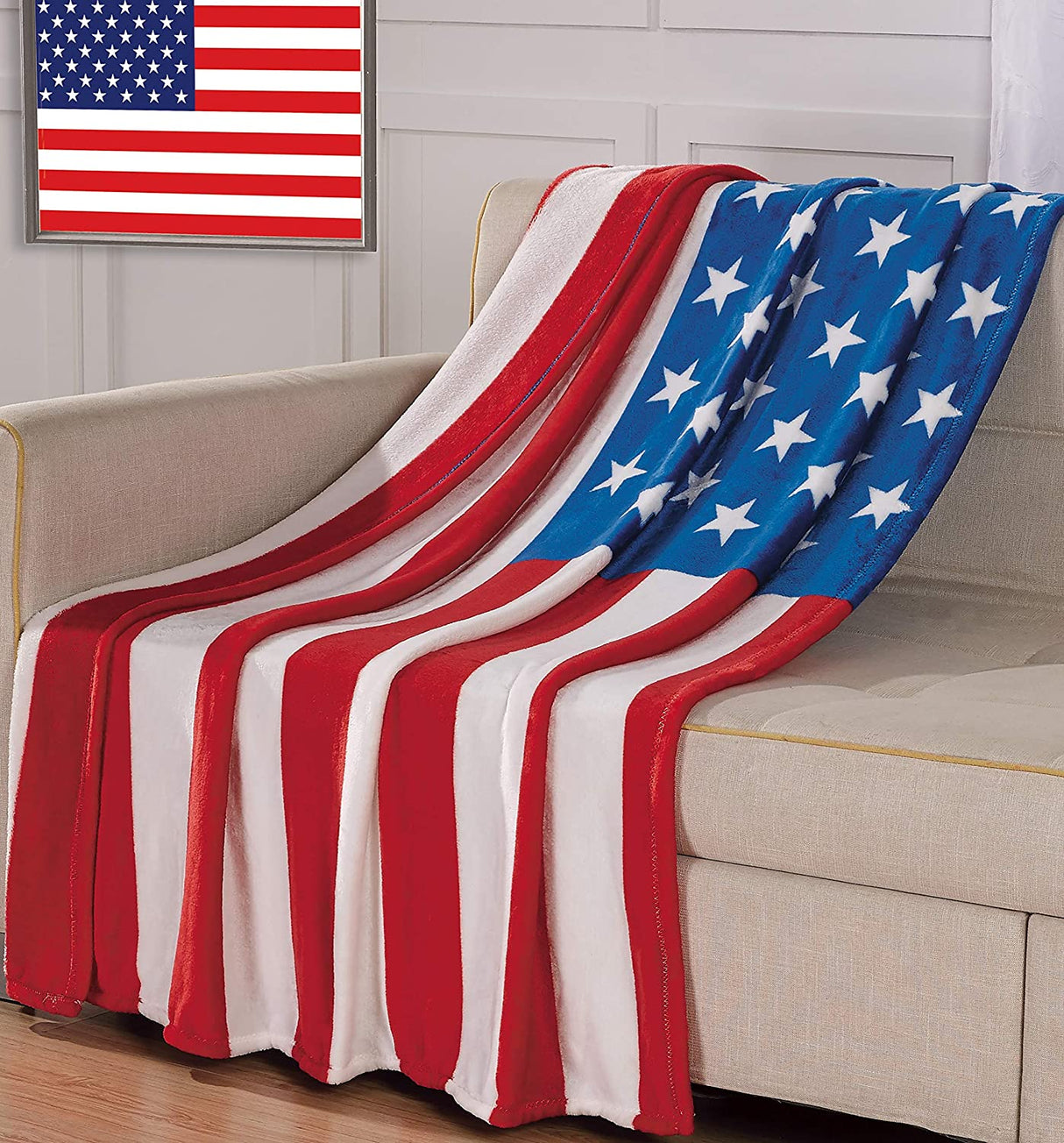 Faith, hope, love american flag oversized 50" x 70" throw blanket