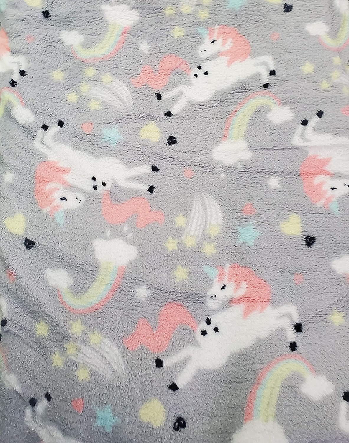 Summertime whimsy plush fleece throw blanket (50" x 60") - rainbow unicorn