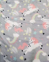 Summertime whimsy plush fleece throw blanket (50" x 60") - rainbow unicorn