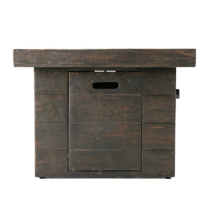 Anchorage 32'' Wood Square MGO Fire Pit Brown - 40,000 BTU