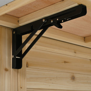 Outdoor Kitchen Island Fir Wood Kitchen Island with Stainless Steel Top