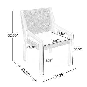 Outdoor Dining Set – Premium Acacia Wood Table & Wicker Chairs