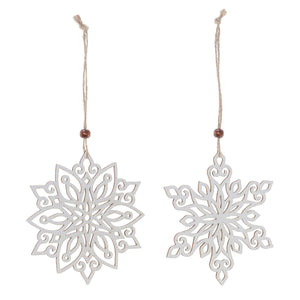 Wood Cut-Out Snowflake Ornament (Set of 24)