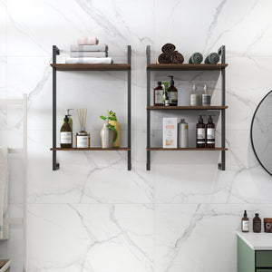3 Tier and 2 Tier Bathroom Shelves Metal, Wood Hanging Storage Bookshelf