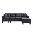 Modern-Sectional-Sofa-Set-with-L-Shape-Chaise-Lounge,-Cup-Holder,-Black-PU-leather,-4-Seater-Sofas-&-Sectionals