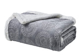 Decor&More Bon Iver Collection Extra Soft Mandala Embossed Microplush Throw Blanket with Sherpa Backing (50" x 60")