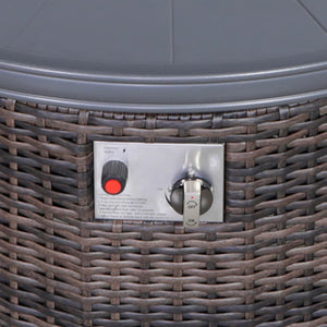 Outdoor Fire Pit Table With Lid - Espresso