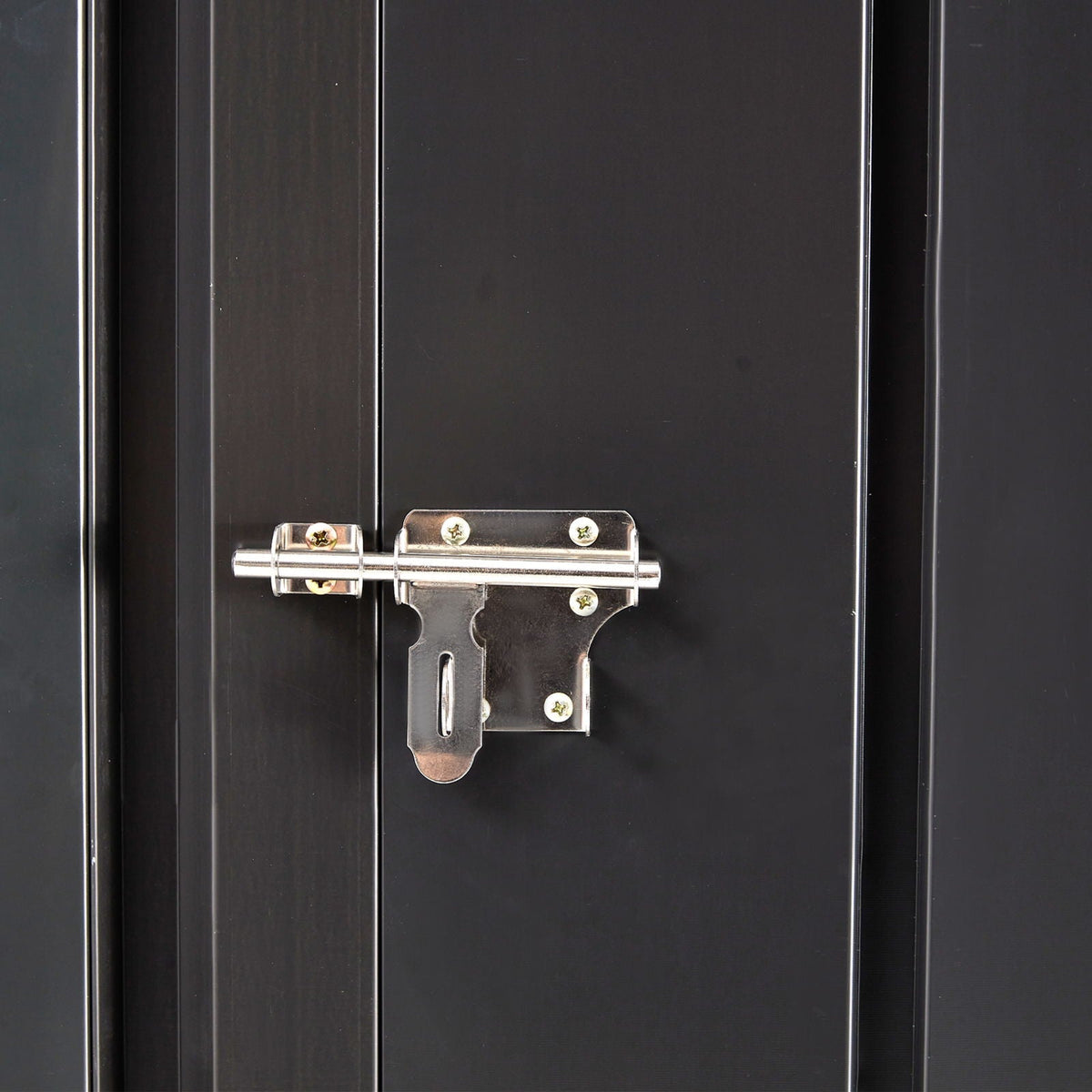 Outdoor Steel Storage Shed with Lockable Door - Black