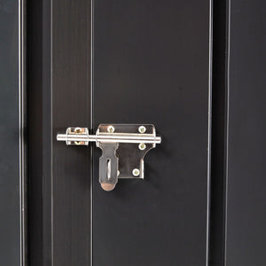 Outdoor Steel Storage Shed with Lockable Door - Black