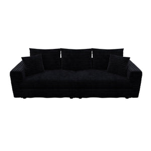 Deep Seat Convertible Sofa With Soft Pillows And Ottomans