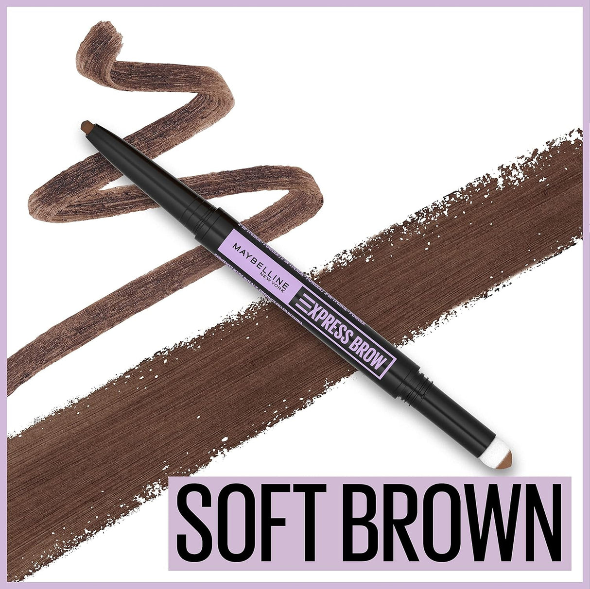 2-PACK – Maybelline Express Brow 2-In-1 Pencil and Powder Eyebrow Makeup, Soft Brown