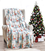 Decor&More Festive Holiday Microplush Throw Blanket (50" x 60") - Forest Friends