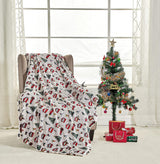 Happy holidays microplush throw blanket (50“ x 60“) - christmas time