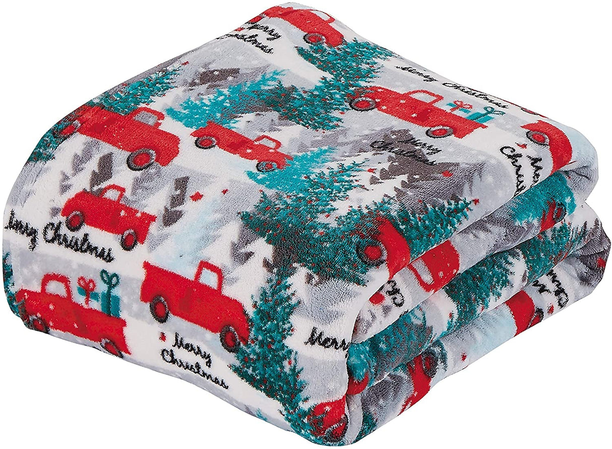Festive holiday microplush throw blanket (50" x 60")