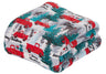 Decor&More Festive Holiday Microplush Throw Blanket (50" x 60") - Christmas Pickup Truck Blanket - Cozy Red Truck Christmas Blanket