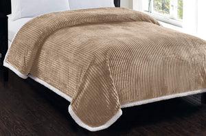 Decor&More Ultra Lush Reversible Sherpa Corduroy Blanket
