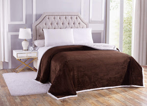 Decor&More Home Essentials Corduroy Sherpa Blanket (Multiple Size Options)