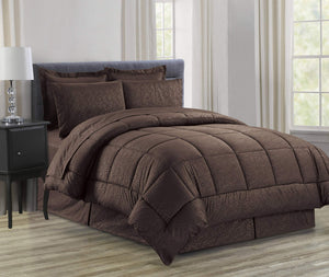 Decor&More Home Essentials 8 Piece Embossed Vine Bed in a Bag
