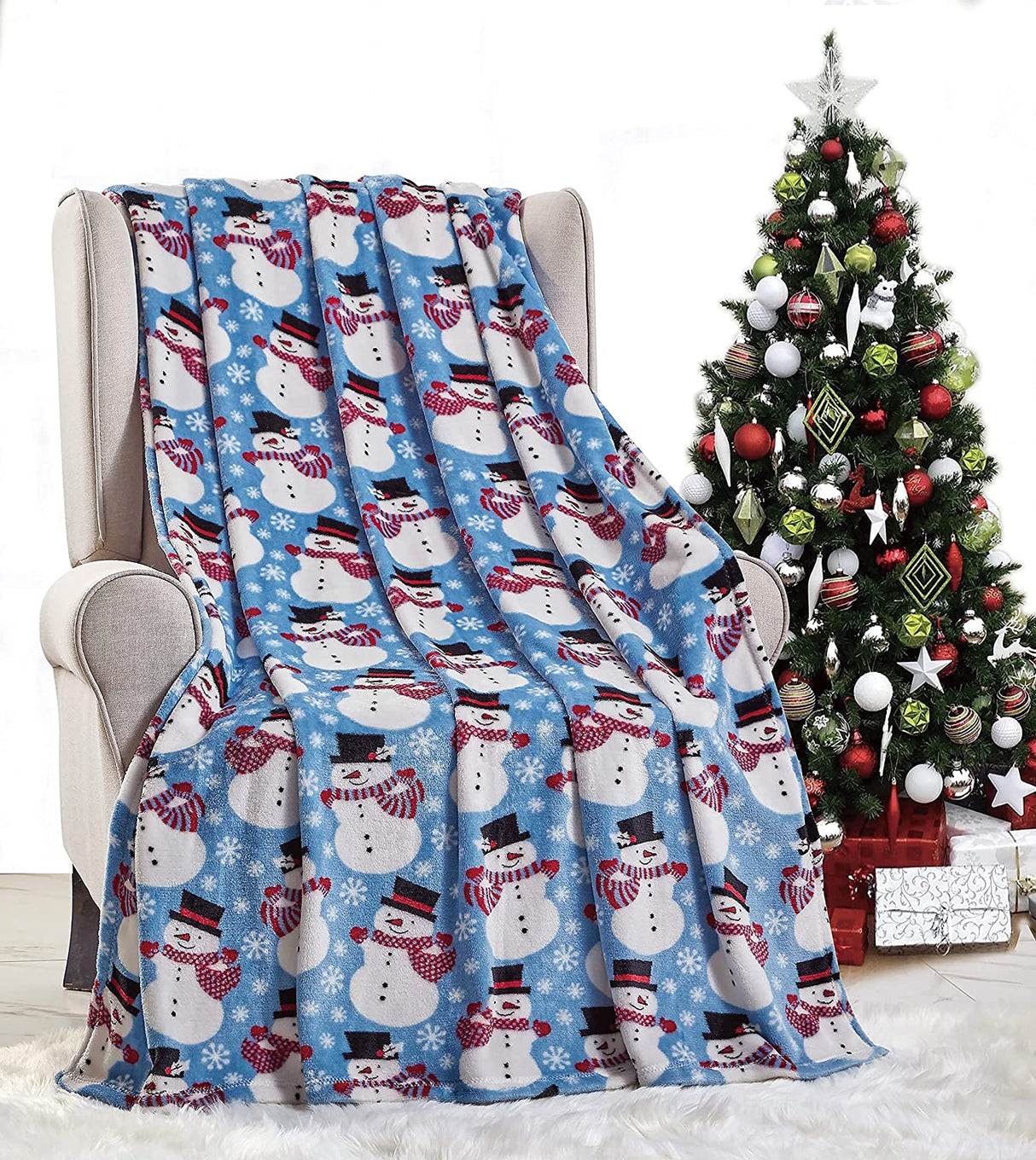 Noblehouse velvet touch holiday throw fleece blanket (50" x 60")