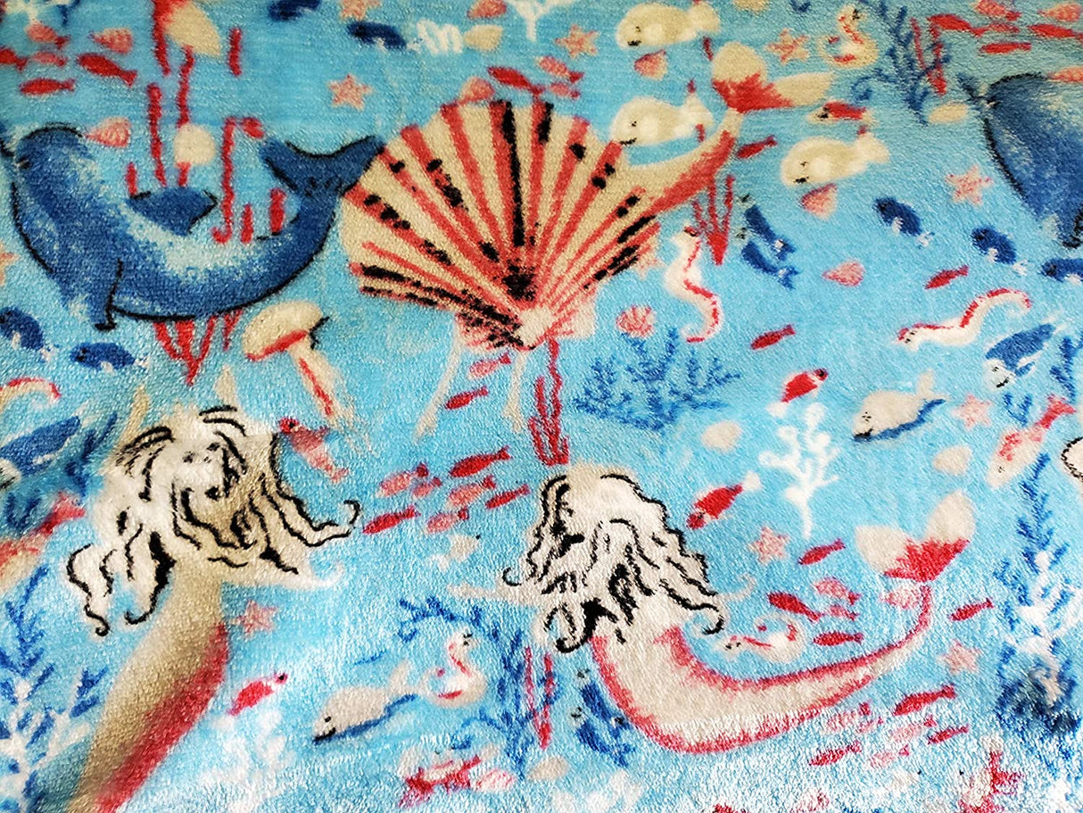 Under the sea collection microplush throw blanket (50" x 60") - mermaid paradise