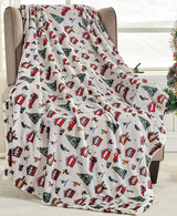 Happy holidays microplush throw blanket (50“ x 60“) - christmas time