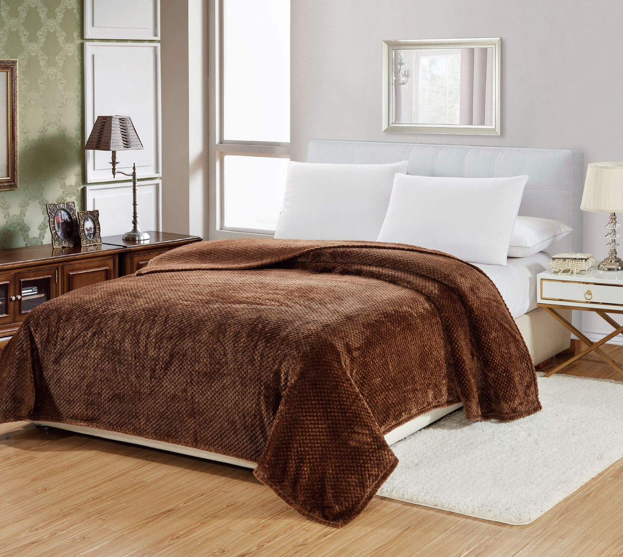 Decor&More Home Essentials Popcorn Textured Microplush Blanket