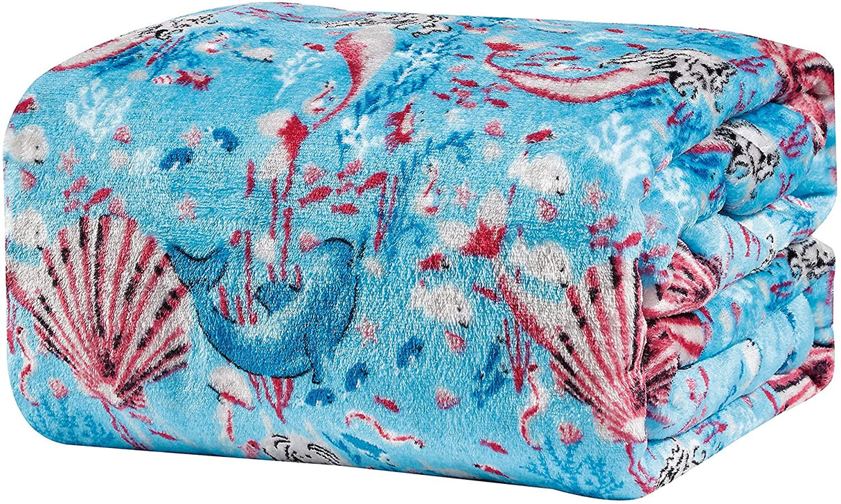 Under the sea collection microplush throw blanket (50" x 60") - mermaid paradise