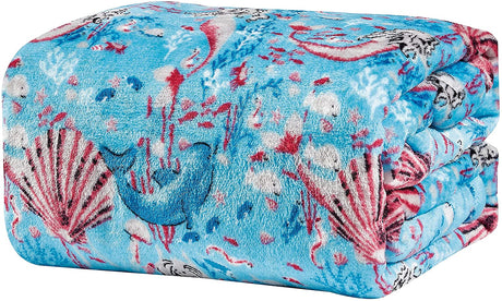 Under the sea collection microplush throw blanket (50" x 60") - mermaid paradise