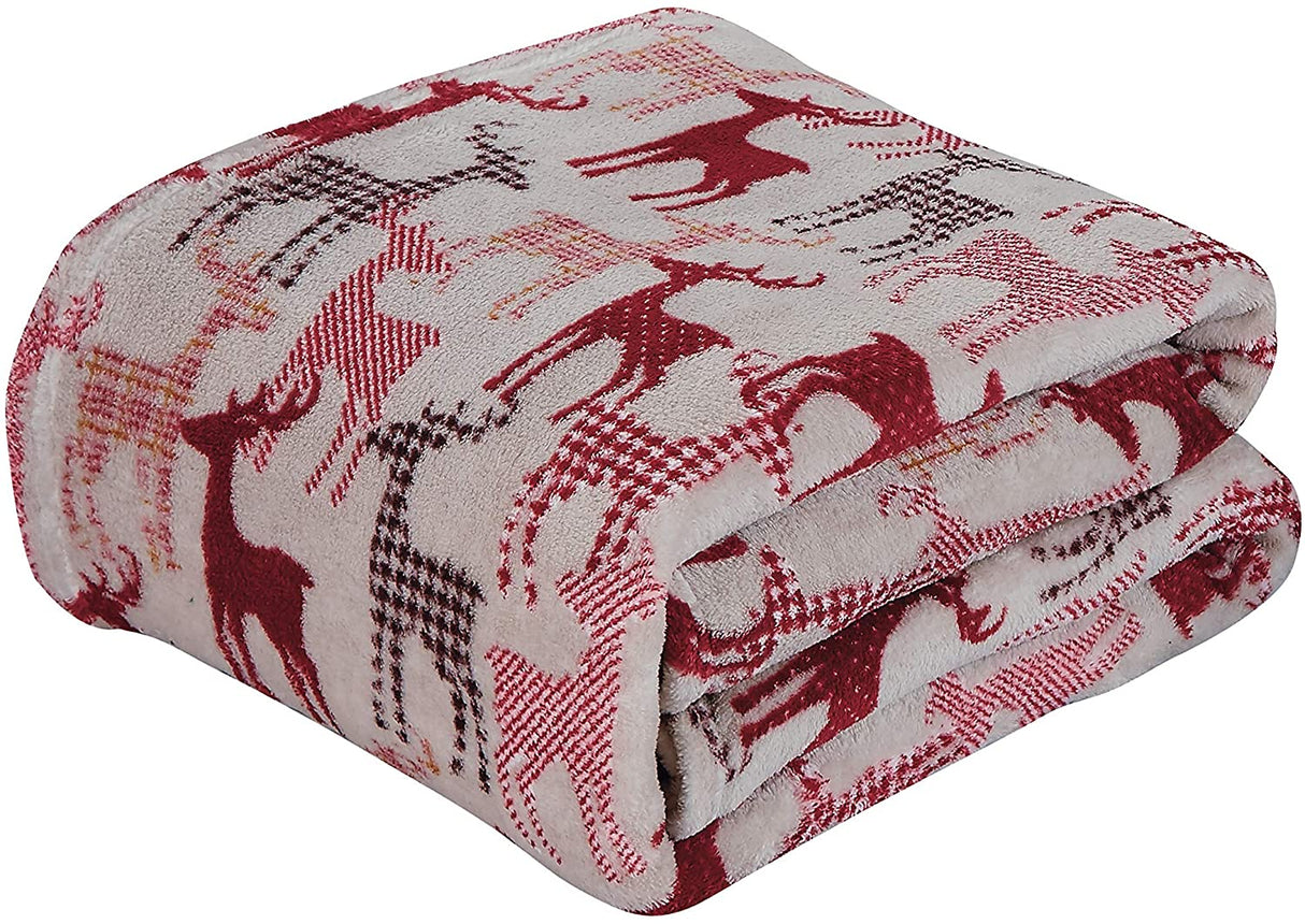 Festive holiday microplush throw blanket (50" x 60")