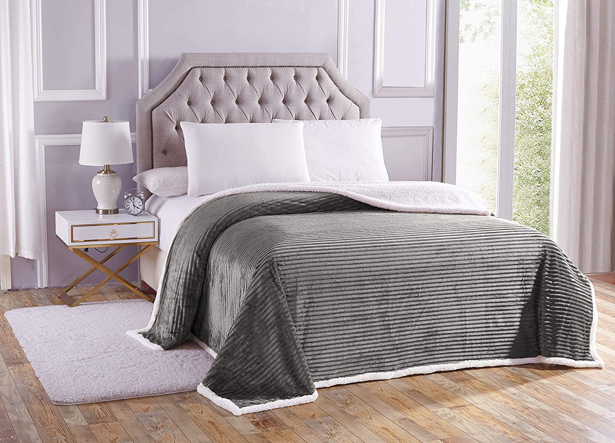 Home essentials corduroy sherpa blanket
