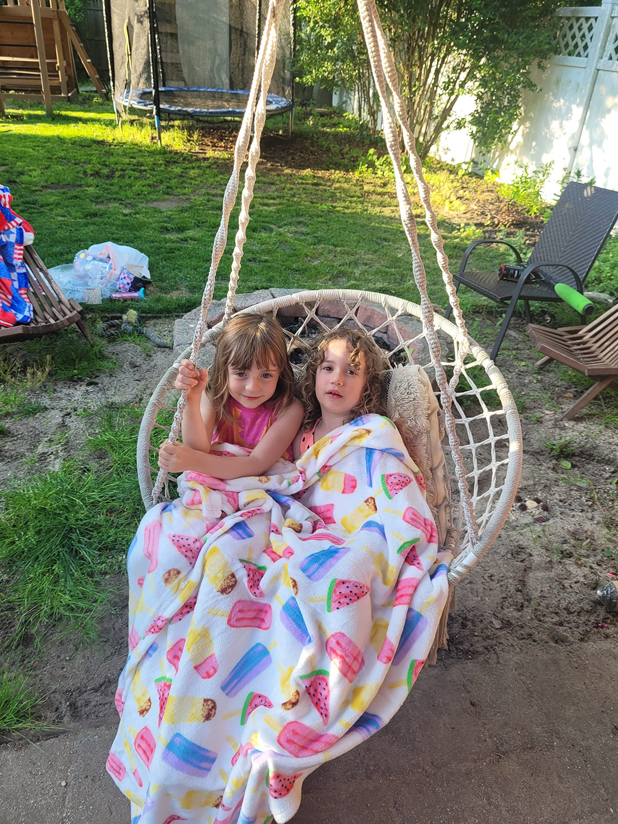 Summertime Fun by Decor&More Extra Soft Throw Blanket (50" x 60") - Ice Cream, Popsicles & Watermelon for Boys and Girls and Kids of Any Age