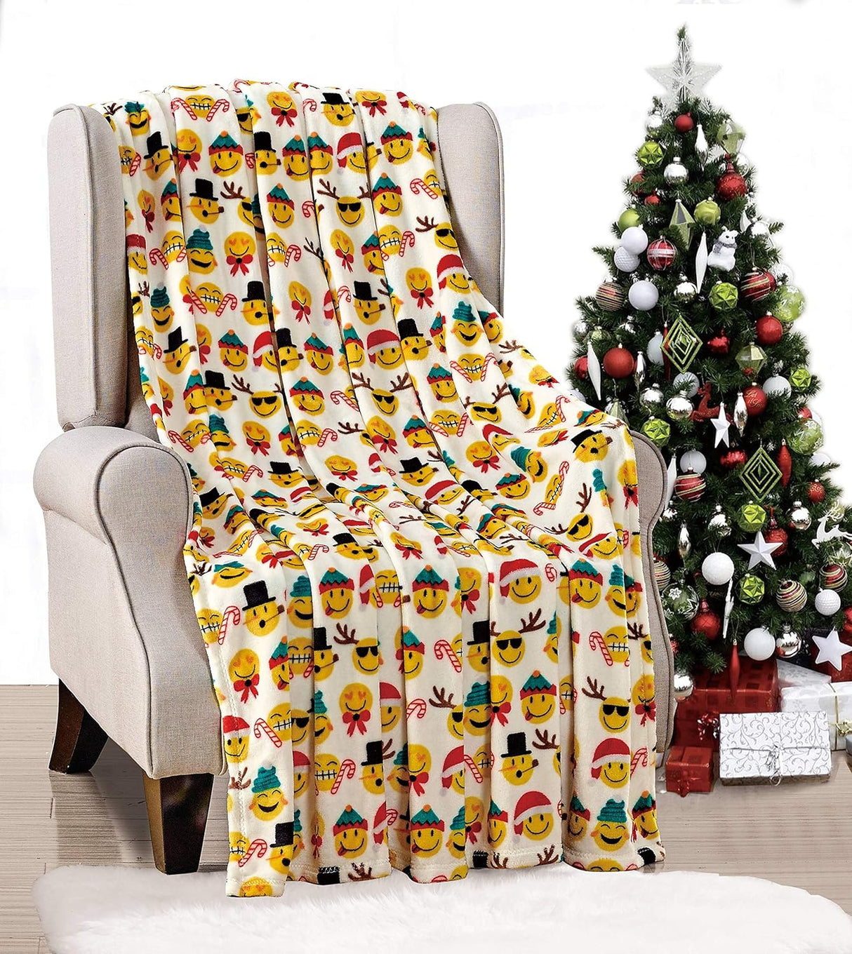 Noblehouse velvet touch holiday throw fleece blanket (50" x 60")