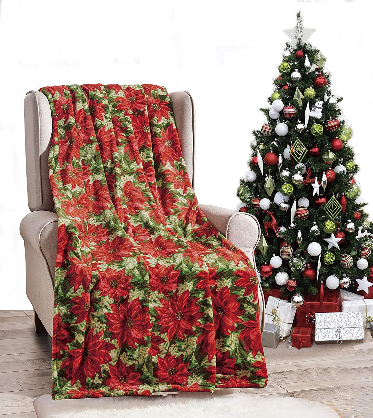Noblehouse velvet touch holiday throw fleece blanket (50" x 60")