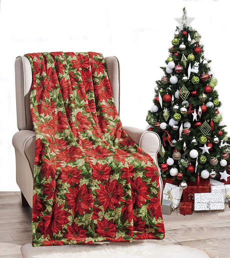 Noblehouse velvet touch holiday throw fleece blanket (50" x 60")