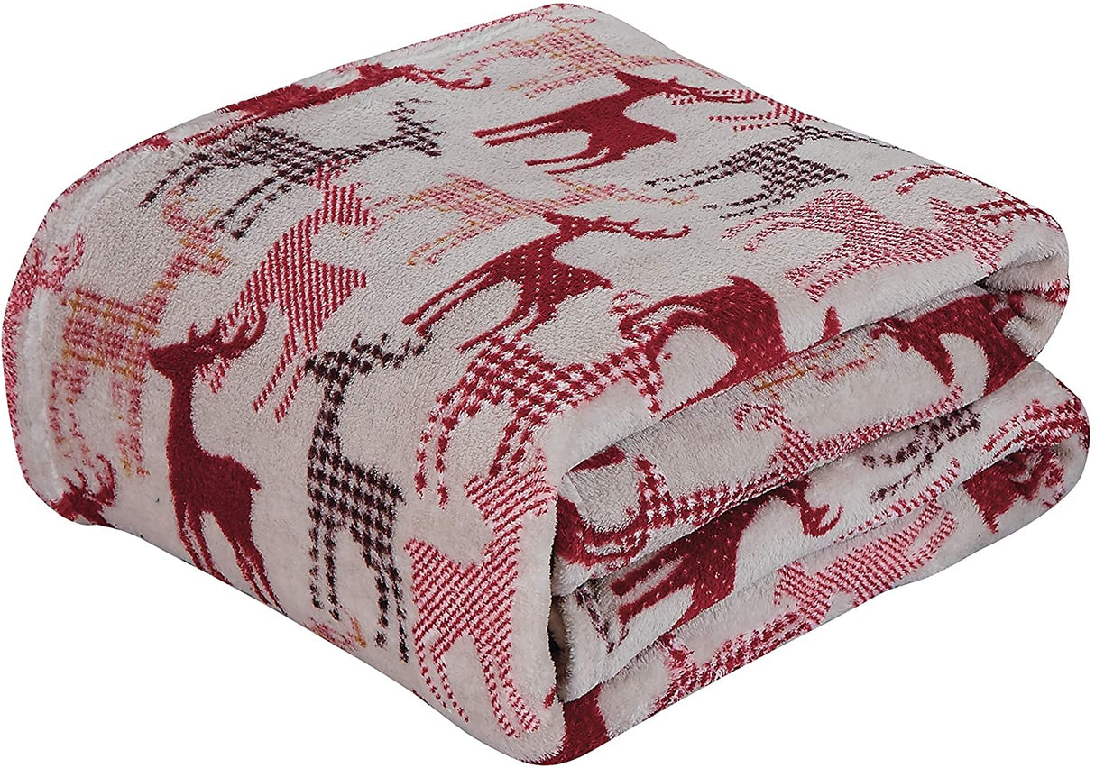 Festive holiday microplush throw blanket (50" x 60")