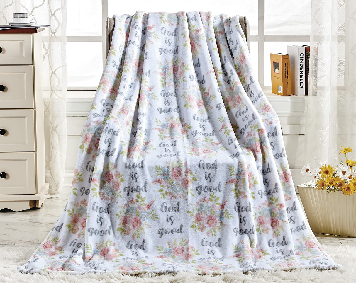 Faith, Hope, Love Home Decor God Is Good Oversized Microplush Throw Blanket