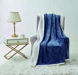 Decor&More Bon Iver Collection Extra Soft Mandala Embossed Microplush Throw Blanket with Sherpa Backing (50" x 60")