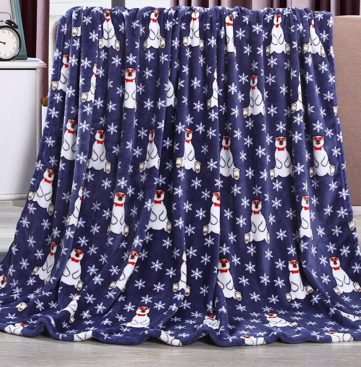 NobleHouse Velvet Touch Holiday Throw Fleece Blanket (50" x 60")