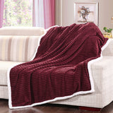 Ultra lush reversible sherpa corduroy throw blanket (50" x 60")