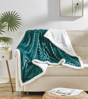 Decor&More Home Essentials Corduroy Sherpa Throw