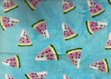 Summertime whimsy plush fleece throw blanket (50" x 60") - watermelon slices