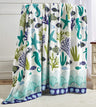 Corales de marina blue coral seahorse oceanic microplush throw blanket ocean blanket for boys and girls and kids of any age (50" x 60")