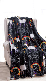 Decor&More Happy Halloween Microplush Throw Blanket (50" x 60")