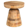 Handcrafted Mango Wood Accent Table with Sculptural Design - Multiple Colors