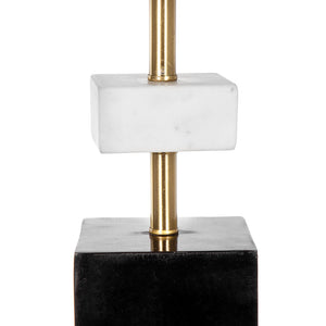 D15x30' Table Lamp with White Marble and Brass Frame