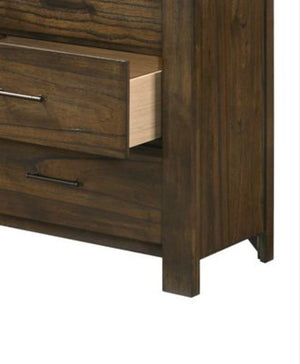 Merrilee Oak Dresser with Six Spacious Drawers - Dark Brown